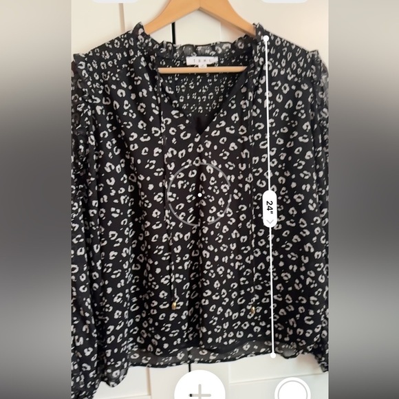 Anthropologie THML Leopard Print Sheer Long Sleeve Blouse size Medium - Picture 5 of 7